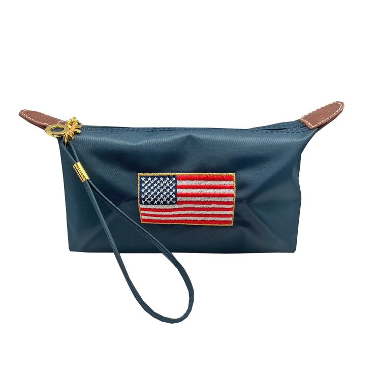 A photo of the American Flag Cosmetic Bag in Navy product