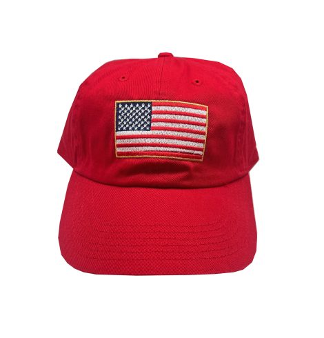A photo of the American Flag Hat in Red product
