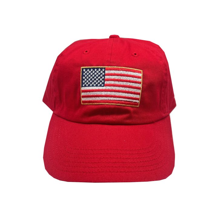A photo of the American Flag Hat in Red product