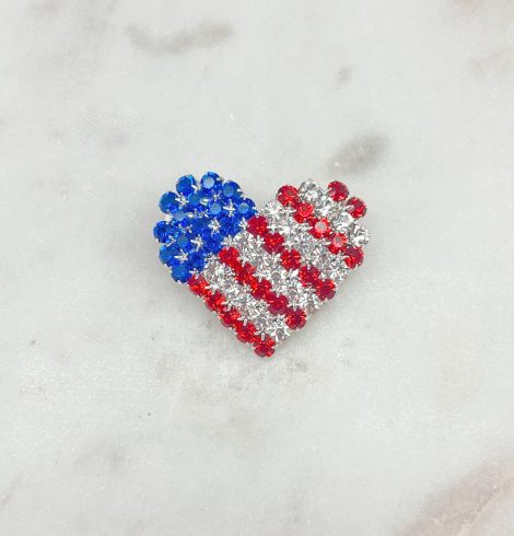 A photo of the American Flag Heart Pin product