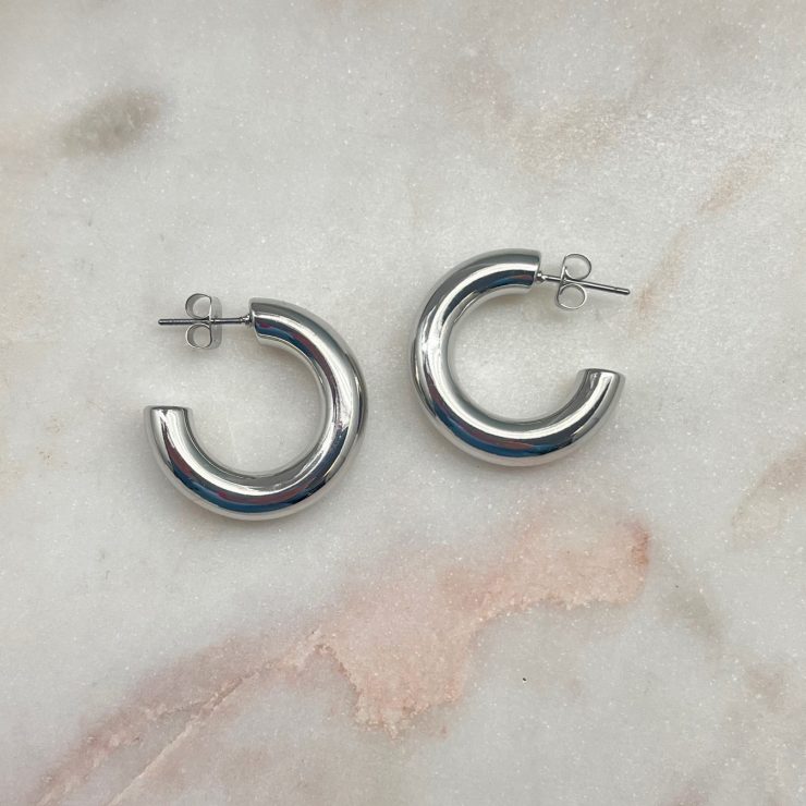 A photo of the Julia Hoops in Silver product