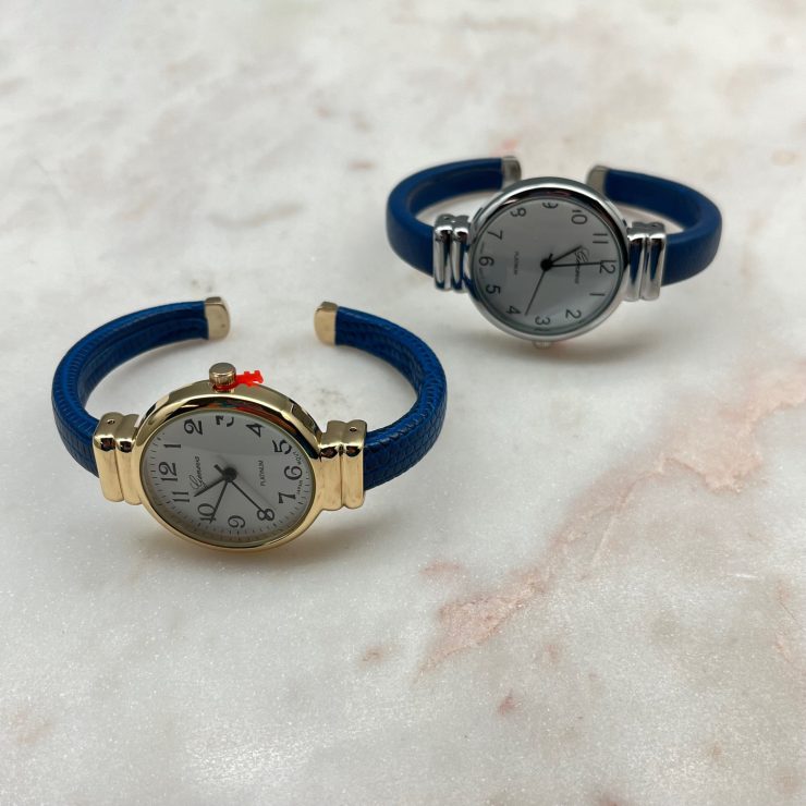 A photo of the Round Cuff Watch in Navy product