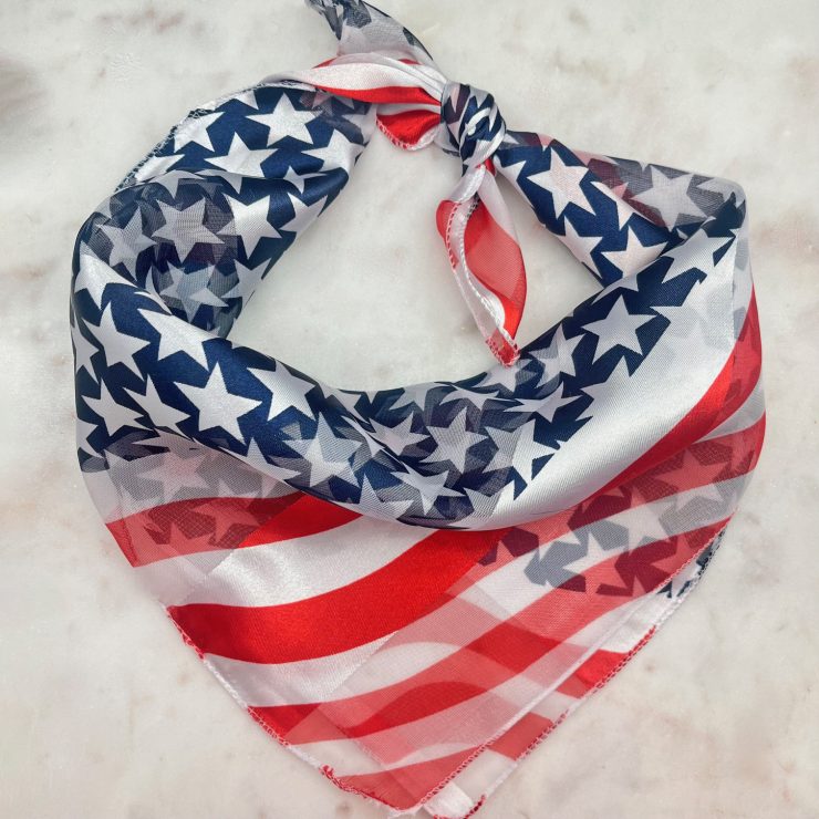 A photo of the Silky American Flag Scarf product