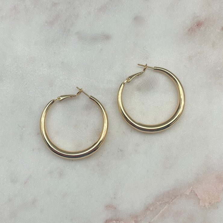 A photo of the Classic Hoops in Gold product