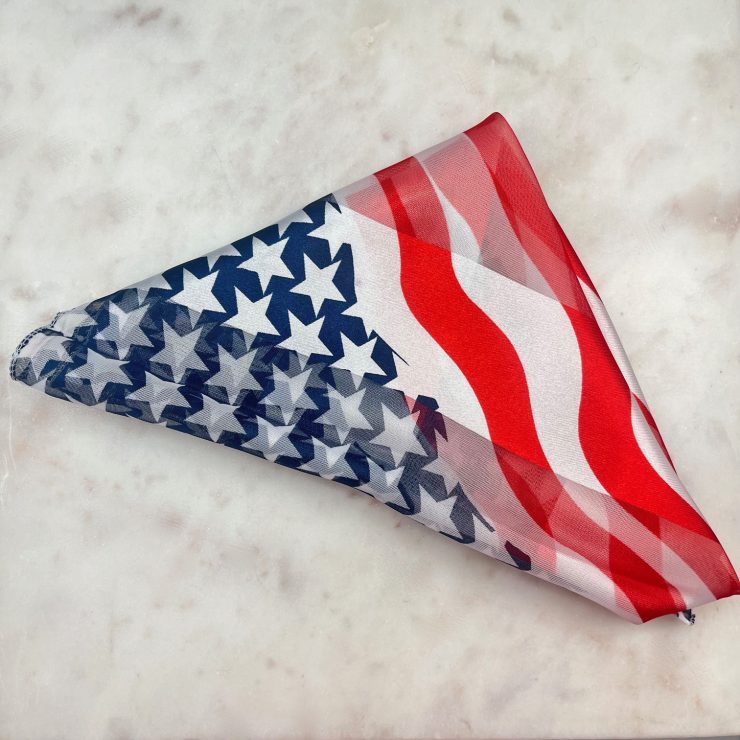 A photo of the Silky American Flag Scarf product