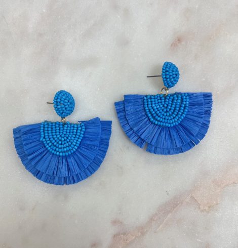 A photo of the Fan Out Earrings in Royal Blue product