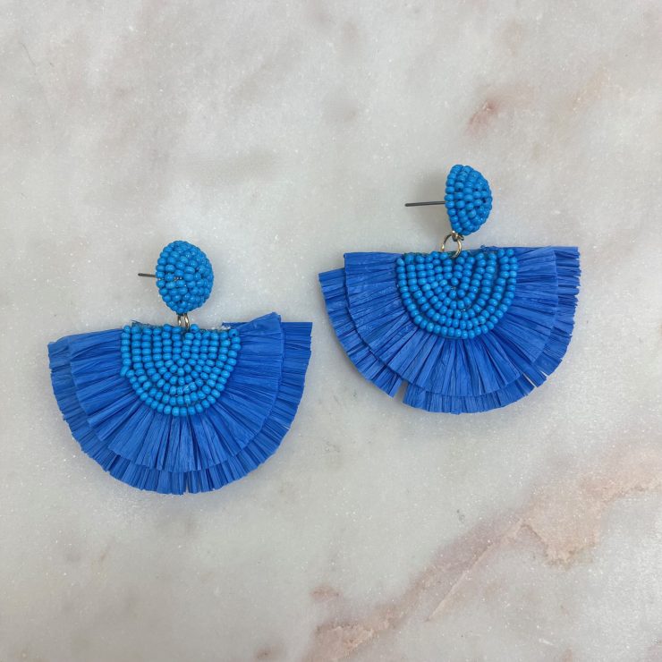 A photo of the Fan Out Earrings in Royal Blue product