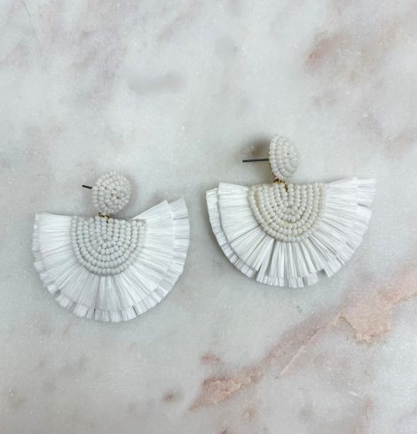 A photo of the Fan Out Earrings in White product