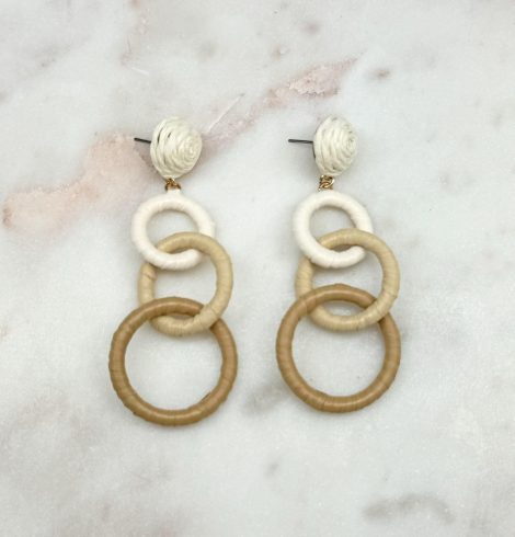 A photo of the Bunch of Circles Earrings in Beige product