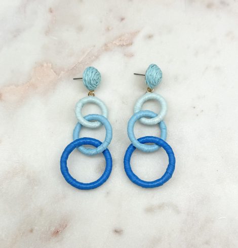 A photo of the Bunch of Circles Earrings in Blue product