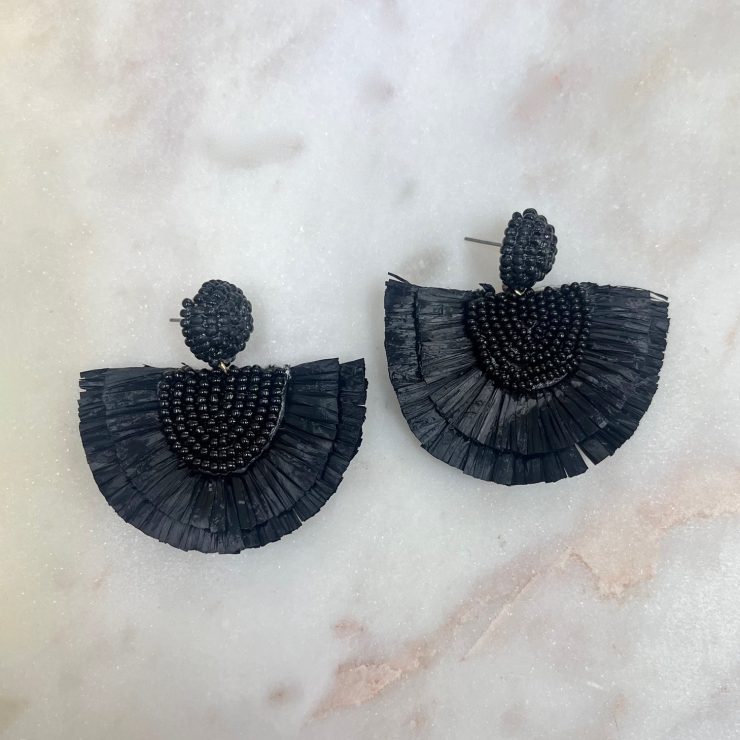 A photo of the Fan Out Earrings in Black product