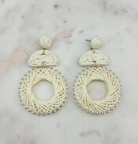 A photo of the Tropical Escape Earrings in Ivory product