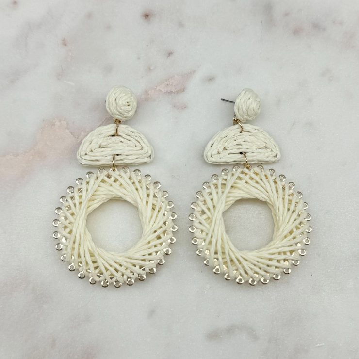 A photo of the Tropical Escape Earrings in Ivory product