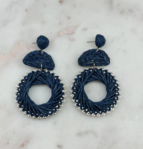 A photo of the Tropical Escape Earrings in Navy product