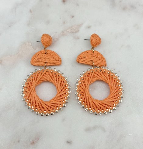 A photo of the Tropical Escape Earrings in Orange product