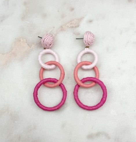 A photo of the Bunch of Circles Earrings in Pink product