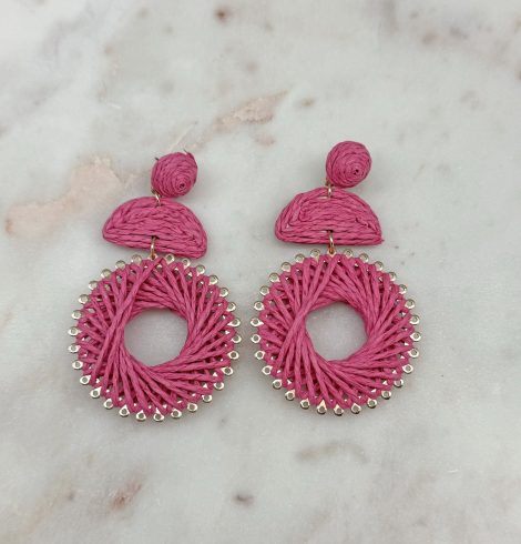A photo of the Tropical Escape Earrings in Pink product