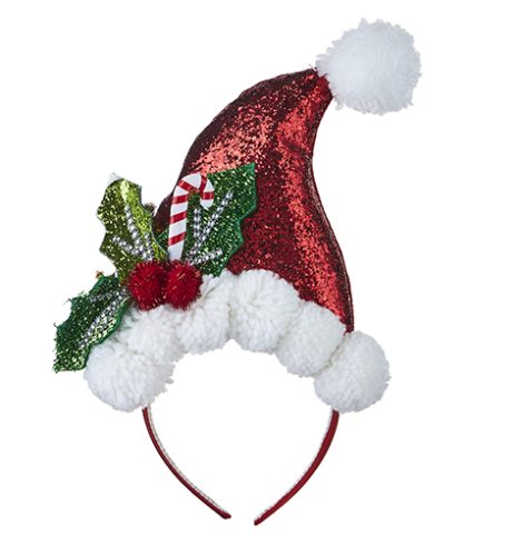 A photo of the Santa Hat Headband with Holly product