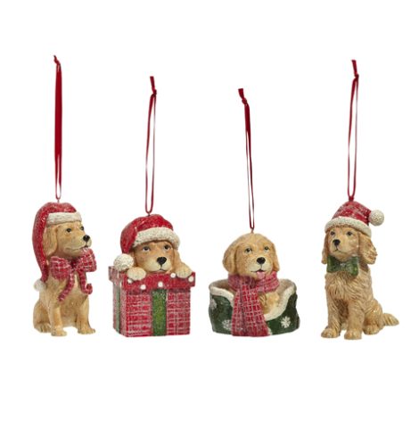 A photo of the Christmas Golden Retriever Ornaments product