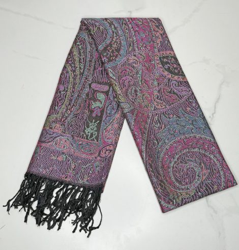 A photo of the Black Colorful Paisley Pashmina product