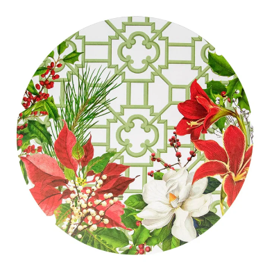 A photo of the Christmas Garden Round Paper Placemats product