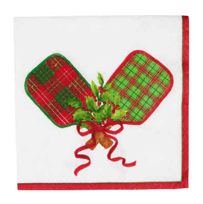 A photo of the Christmas Pickleball Cocktail Napkins product