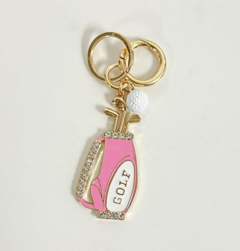 A photo of the Pink Golf Bag Keychain product