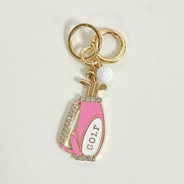 A photo of the Pink Golf Bag Keychain product