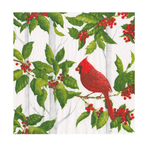 A photo of the Holly and Songbirds Cocktail Napkins product