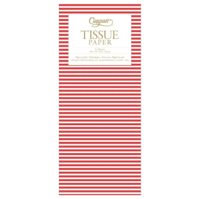 A photo of the Mini Stripe Tissue Paper in Red product