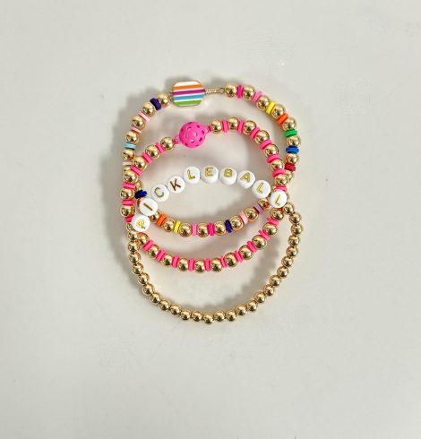 A photo of the Multi Color Pickleball Bracelet Set product