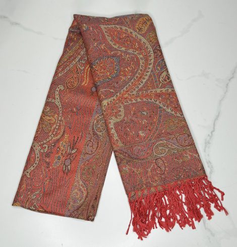 A photo of the Burnt Orange Paisley Pashmina product