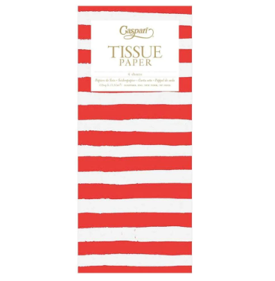 A photo of the Painted Stripe Tissue Paper in Red & White product