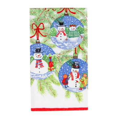 A photo of the Snowman Ornaments Guest Towel Napkins product