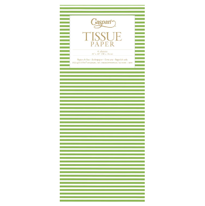 A photo of the Mini Stripe Tissue Paper in Green product