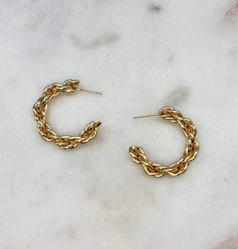 A photo of the Braided Gold Hoops product