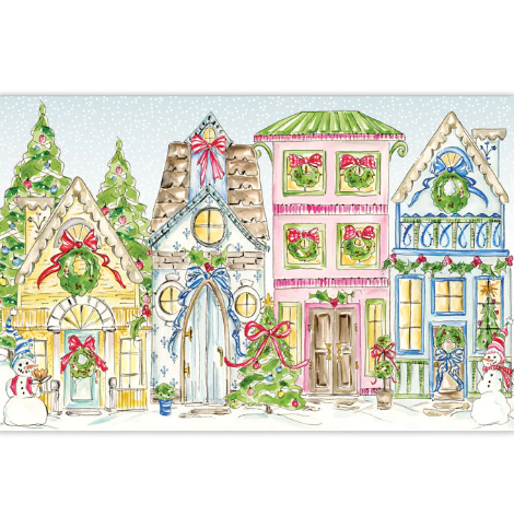 A photo of the Winter Wonderland Houses Paper Placemats product