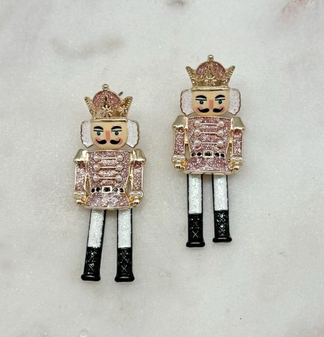 A photo of the Pink Nutcracker Earrings product