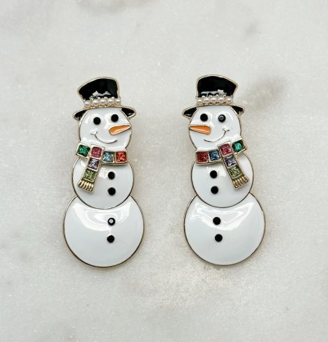 A photo of the Festive Snowman Earrings product