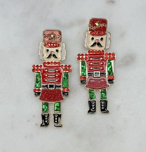 A photo of the The Glitzy Nutcracker Earrings product