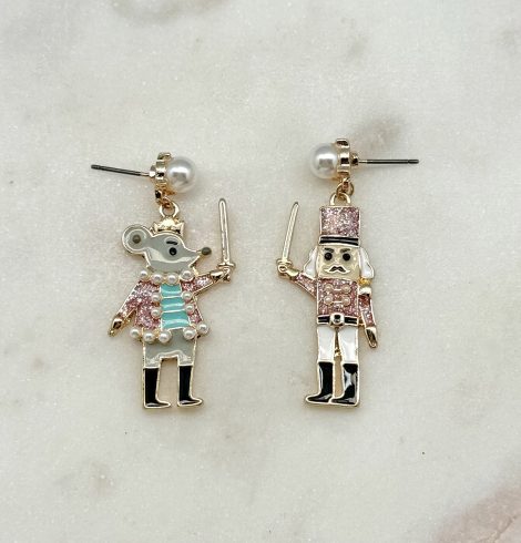 A photo of the Mouse King & Nutcracker Earrings product