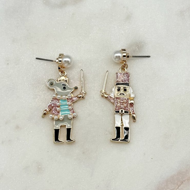 A photo of the Mouse King & Nutcracker Earrings product