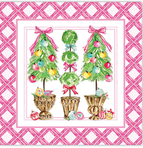 A photo of the Vintage Pink Topiaries Square Placemats product