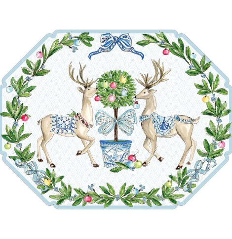 A photo of the Winter Wonderland Deer Paper Placemats product