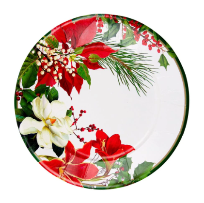 A photo of the Christmas Garden Paper Dinner Plates product