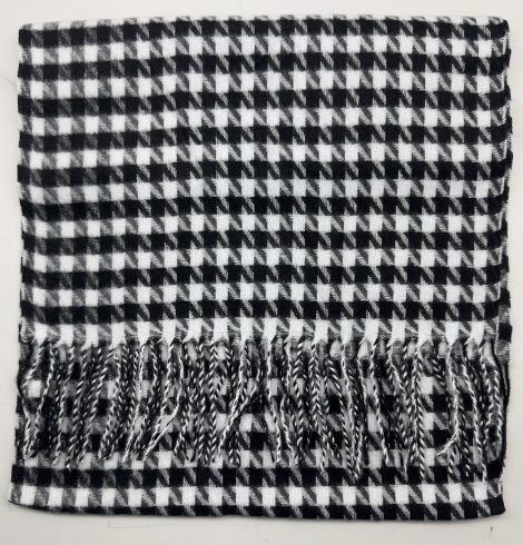 A photo of the Black & White Houndstooth Cashmere Feel Scarf product