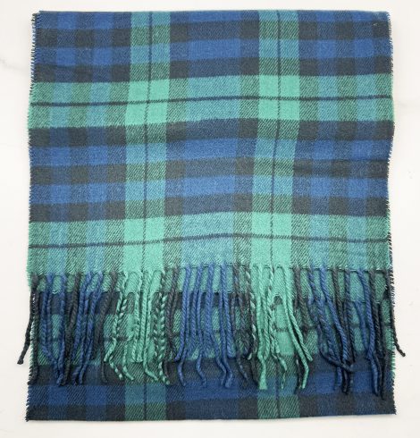 A photo of the Navy & Green Plaid Cashmere Feel Scarf product