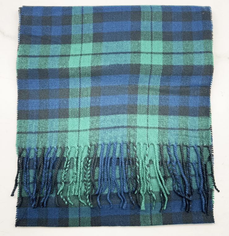 A photo of the Navy & Green Plaid Cashmere Feel Scarf product