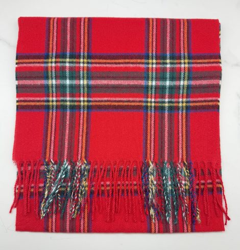 A photo of the Red Tartan Plaid Cashmere Feel Scarf product