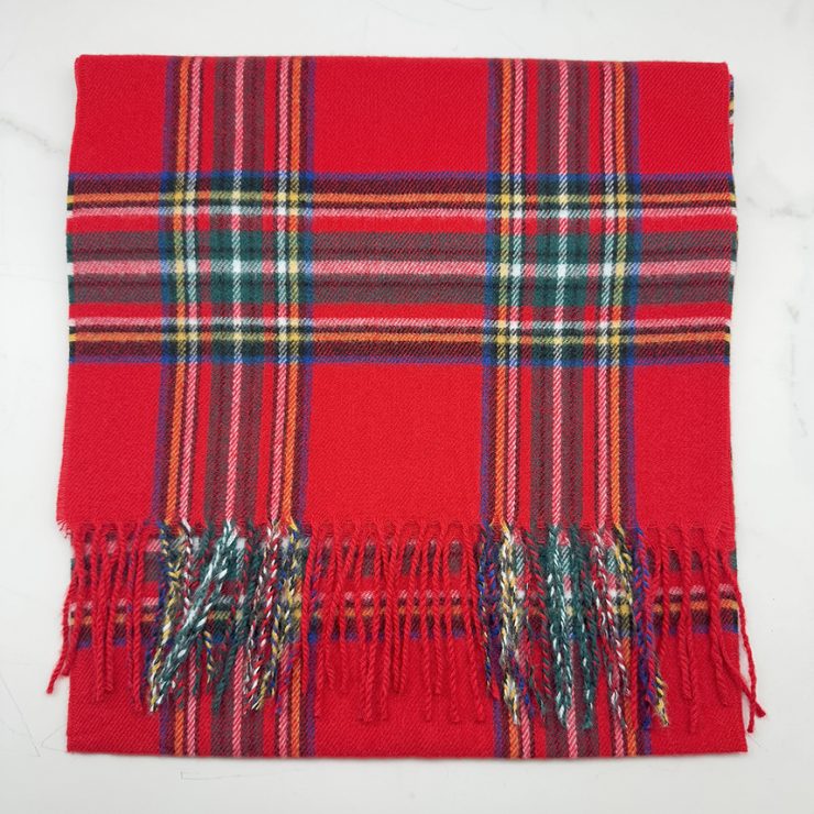 A photo of the Red Tartan Plaid Cashmere Feel Scarf product